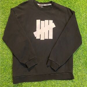 Undefeated Black Crewneck Sweatshirt with White Tally Logo size medium
